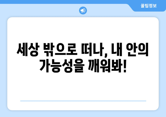 자기 계발을 위한 여행, 삶의 질 향상 방법 소개